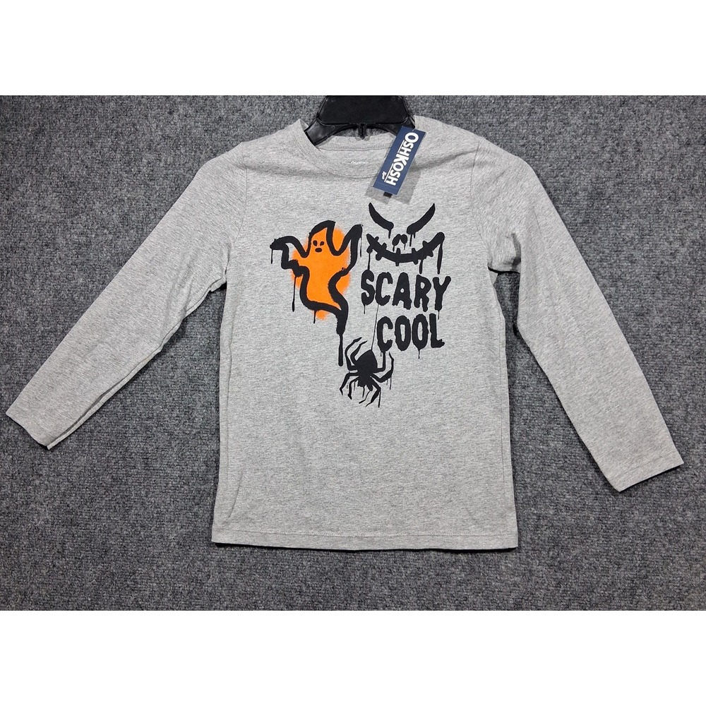 OshKosh B'gosh Boys Halloween Long Sleeve Tee Gray Size‎ 7 NWT